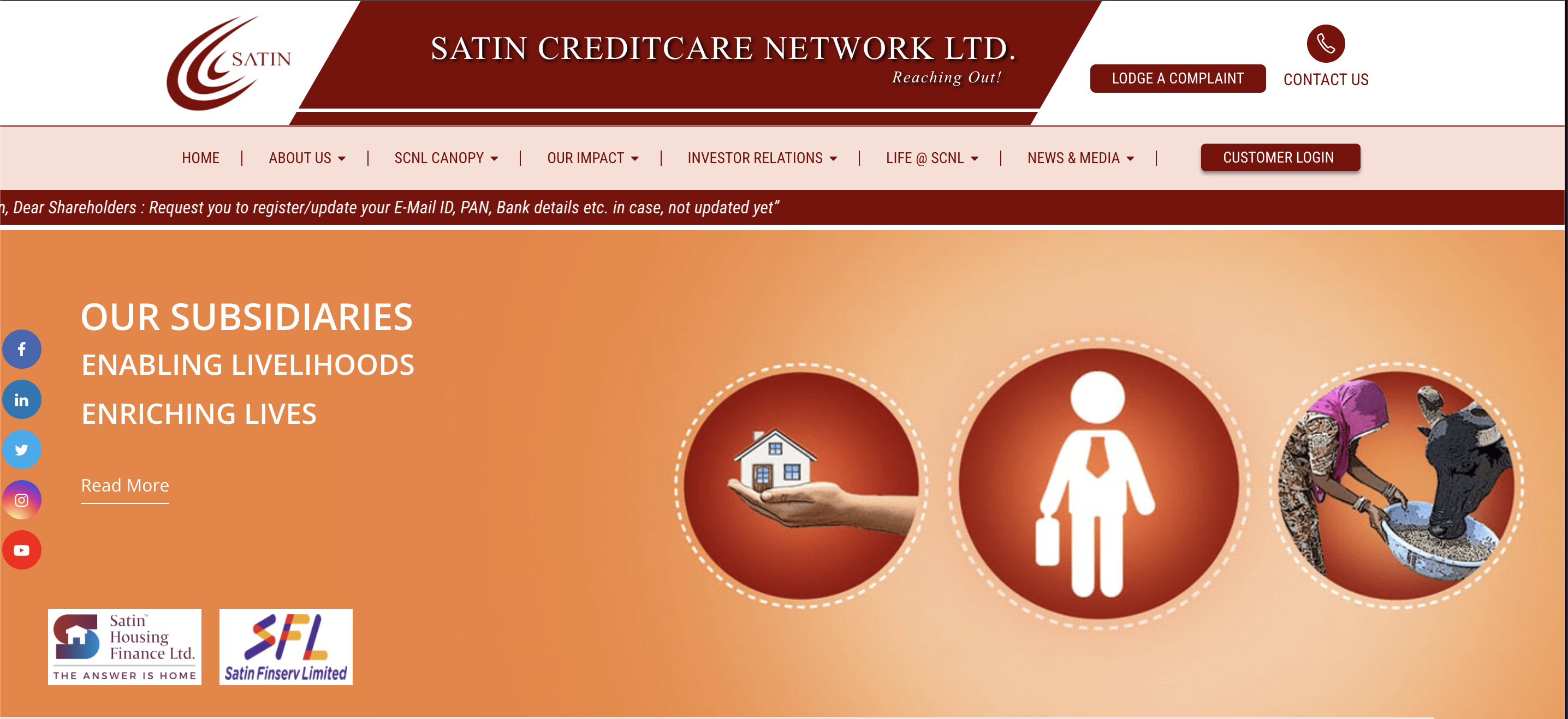 Satin Creditcare Network Limited website